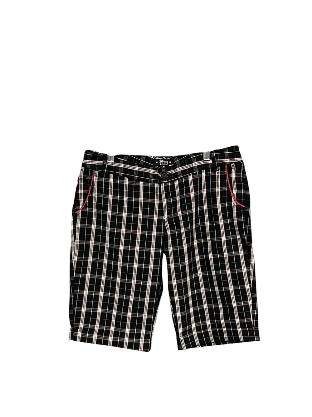 Abbey Dawn Plaid Bermuda Shorts Women’s 11 Black Red Emo Punk Avril Lavigne